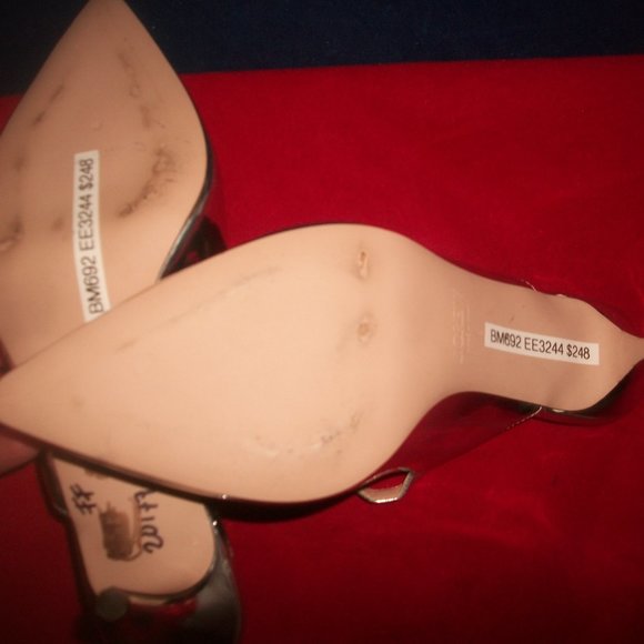 NWT J.Crew Colette Silver-Leather Pointy Side-Button-Strap Pumps Made in Italy - Picture 10 of 10